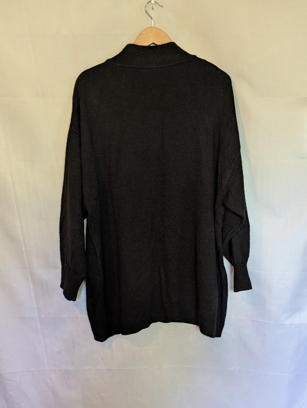H&M Hyped Floral Pop Art Oversized Mock Neck Sweater Dress Black Pink Green L - Picture 5 of 5